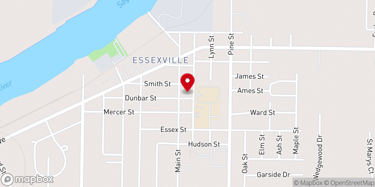 Map showing location of Essexville Community Church