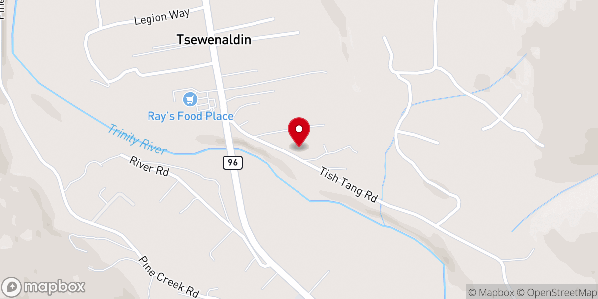 Map showing location of Assembly of God Church