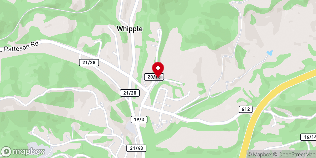 Map showing location of New Hope Baptist Church