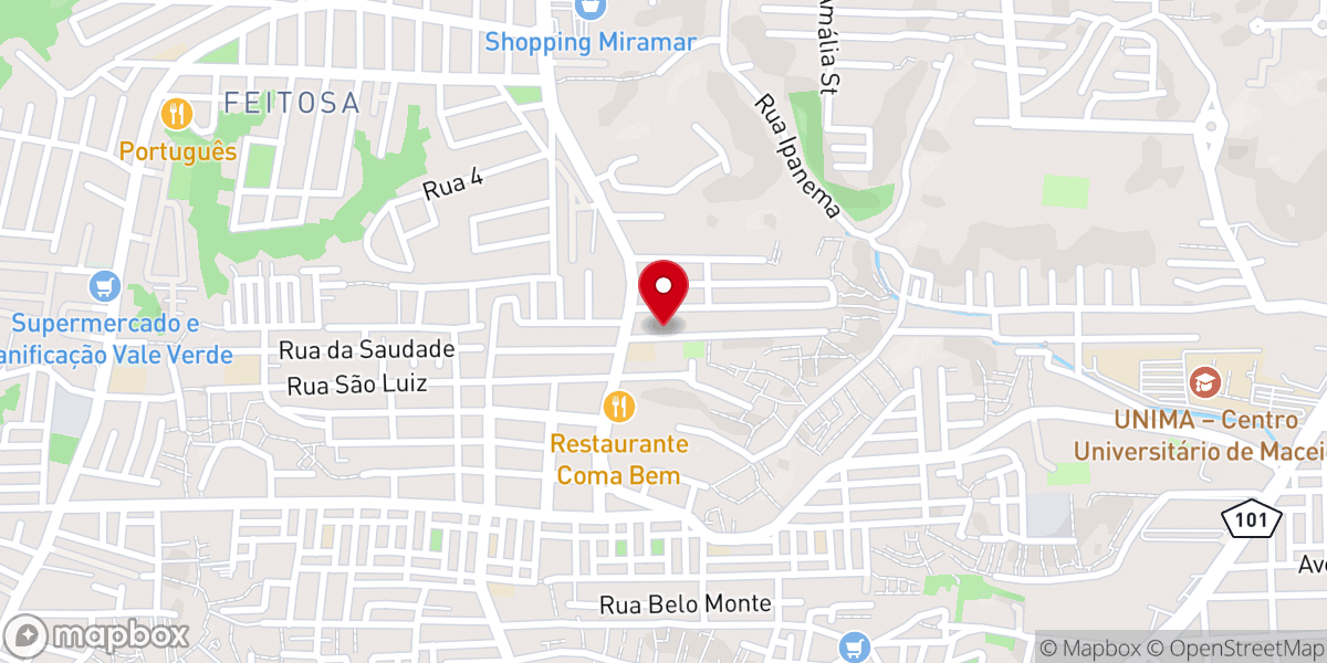 Map showing location of Igreja Pentecostal coluna de Betel