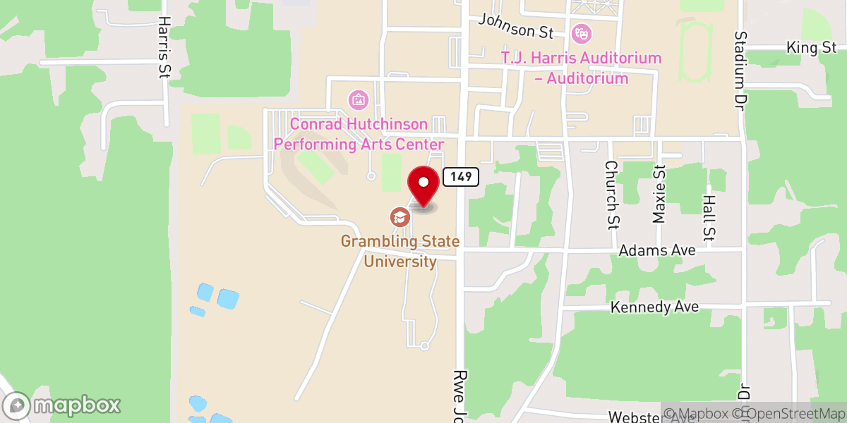 Map showing location of Grambling State University