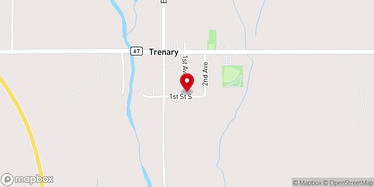 Map showing location of Saint Rita's Catholic Church, Trenary