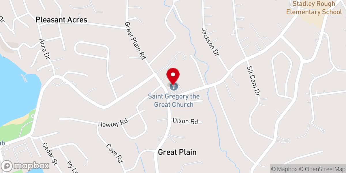 Map showing location of Saint Gregory the Great School