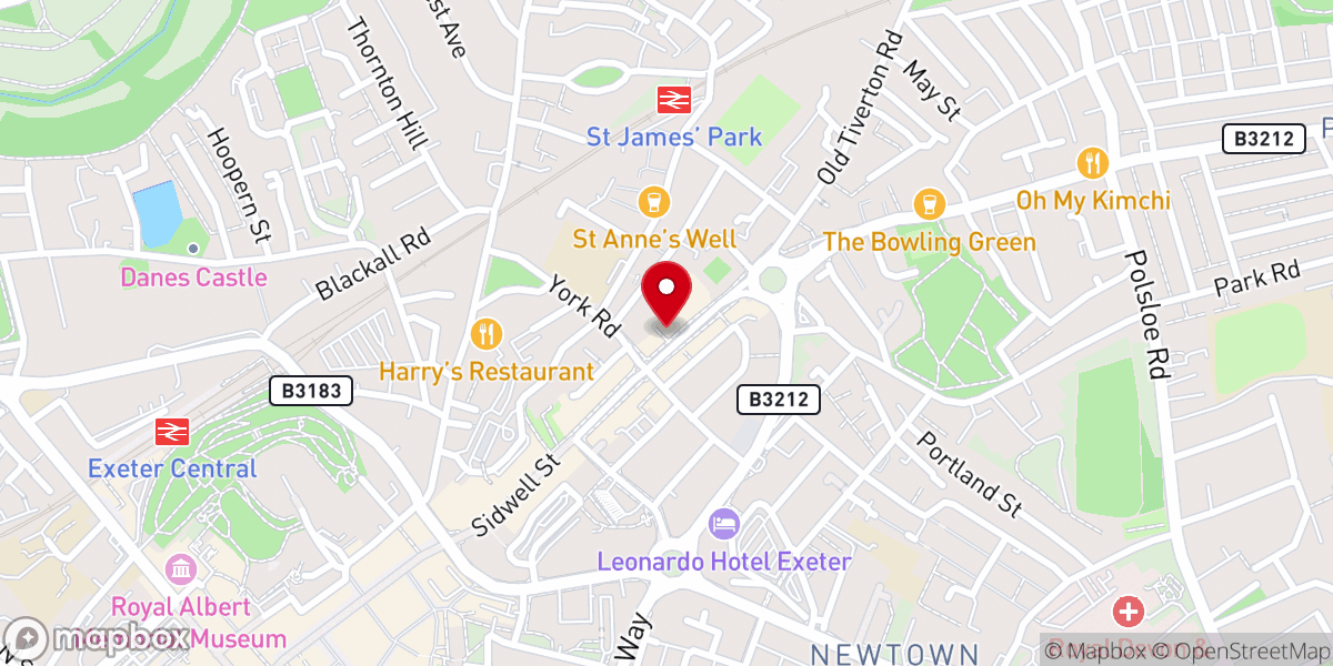 Map showing location of IPC Hebron Pentecostal Church Exeter (Malayalam Service)
