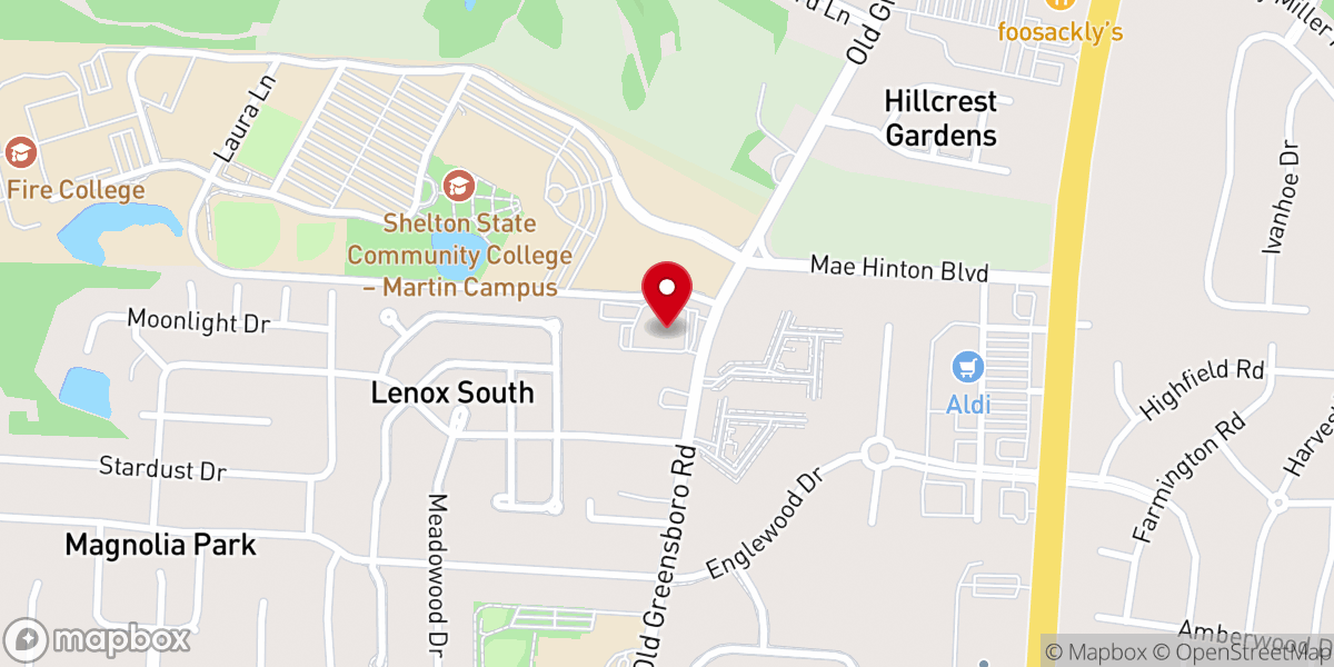 Map showing location of IAFCJ Iglesia apostolica de la fe en cristo Jesus en tuscaloosa al.