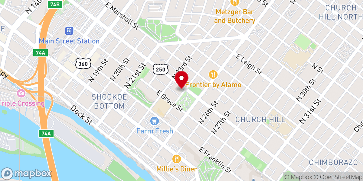 Map showing location of St. John's Church Foundation