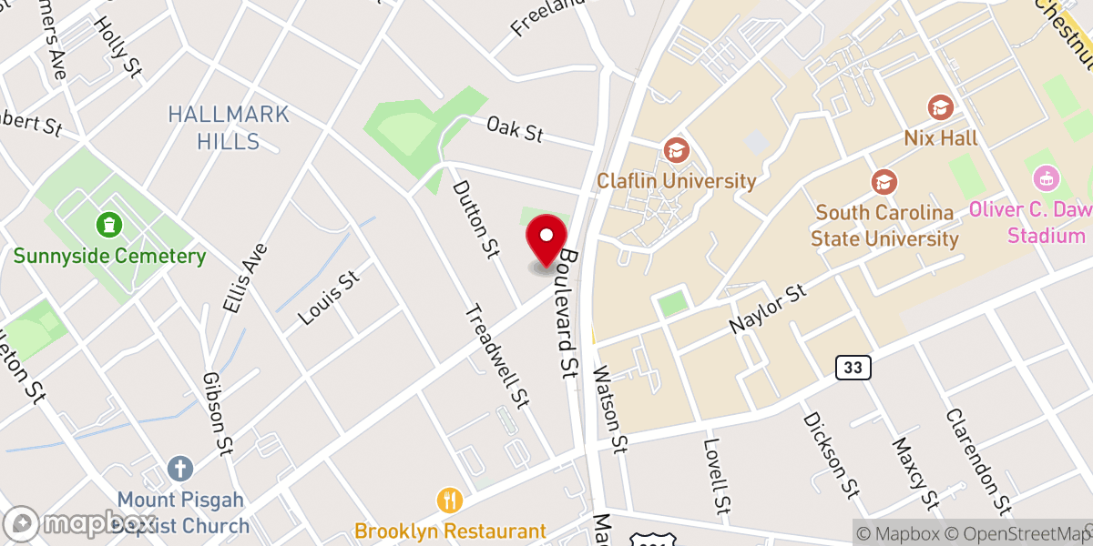 Map showing location of New Mt Zion Baptist Church