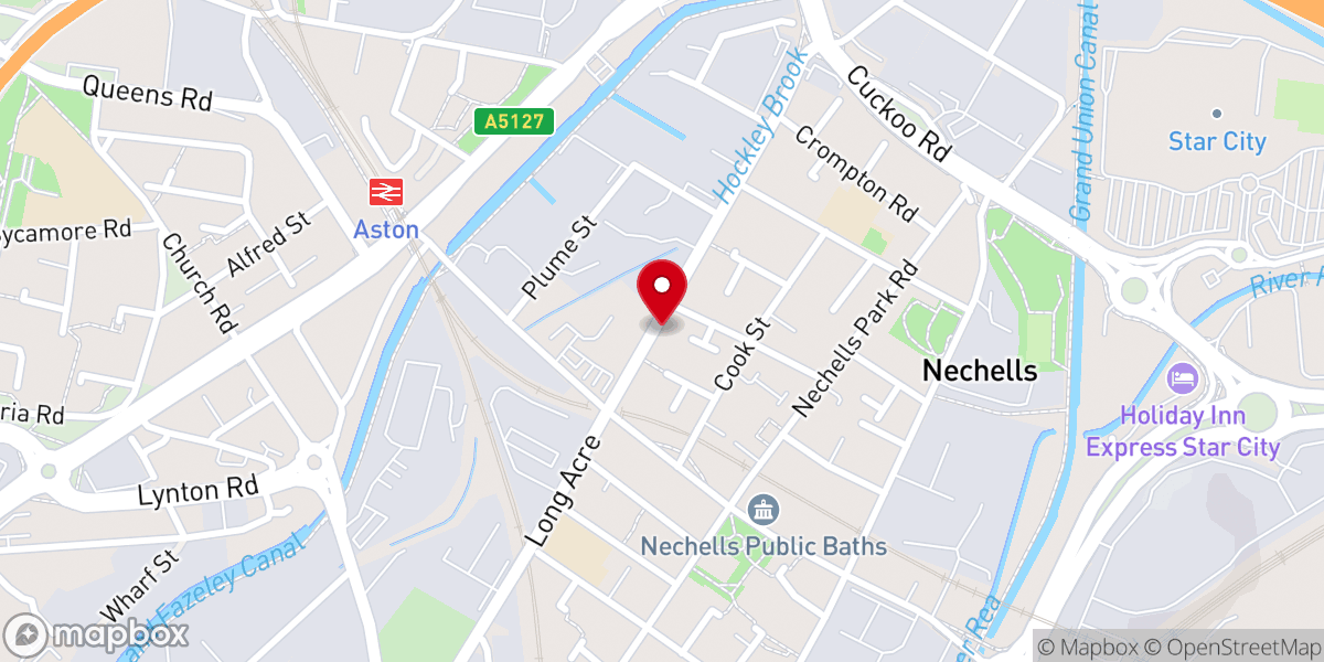 Map showing location of Church of God of Prophecy Nechells Outreach Centre