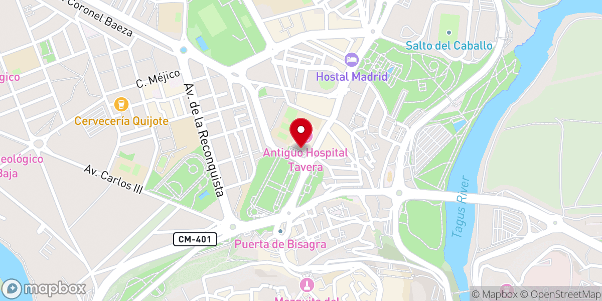 Map showing location of Hospital Tavera