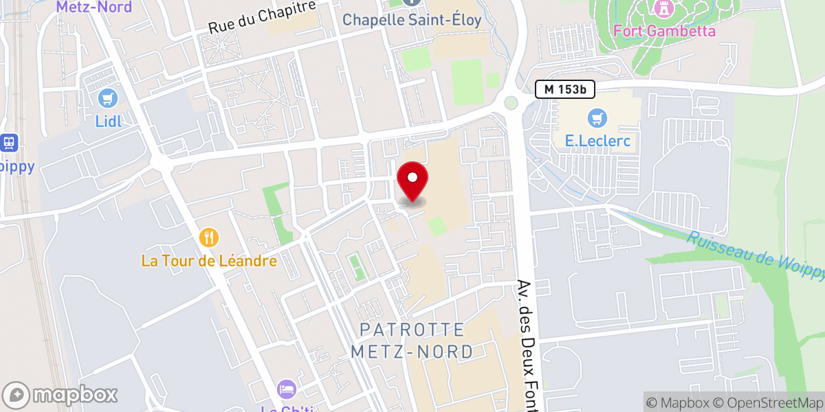 Map showing location of Église Évangélique de Woippy
