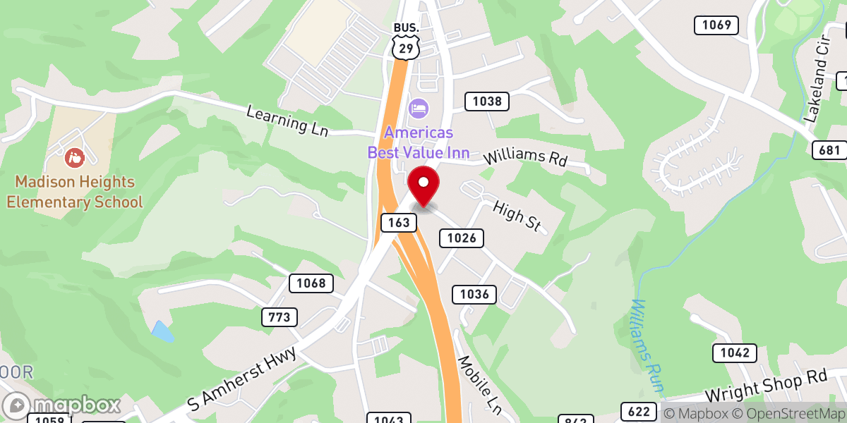 Map showing location of Madison Heights