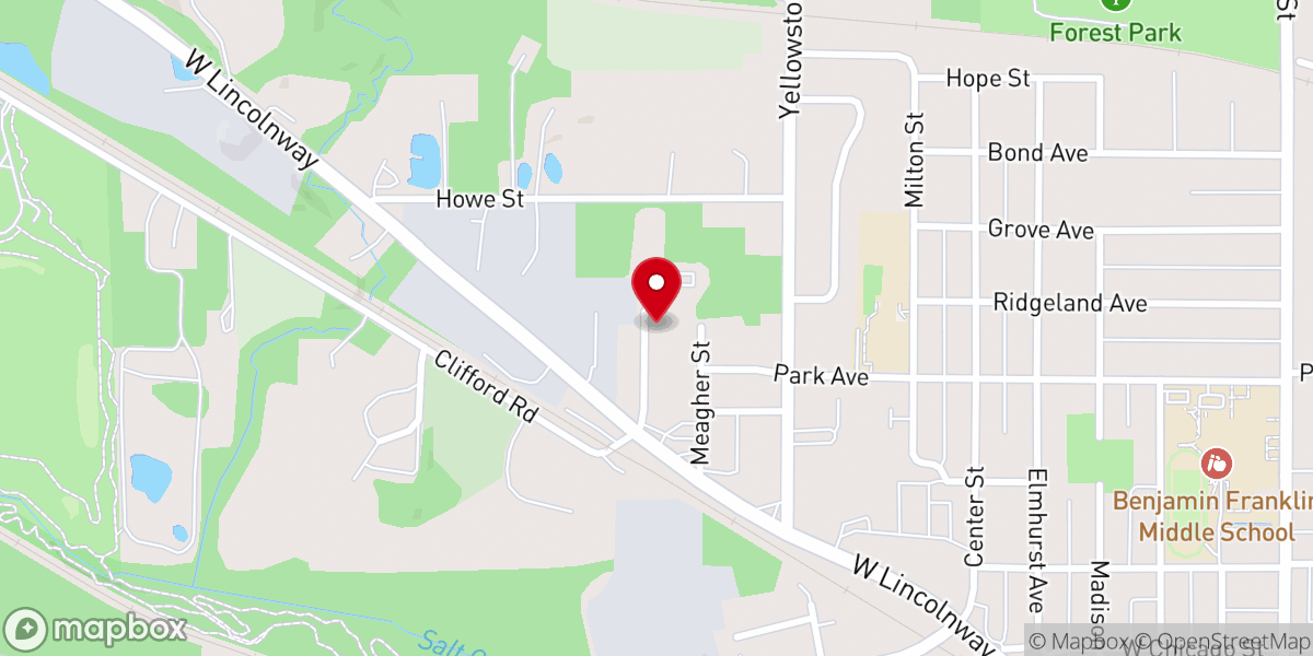 Map showing location of Valparaiso Baptist Church