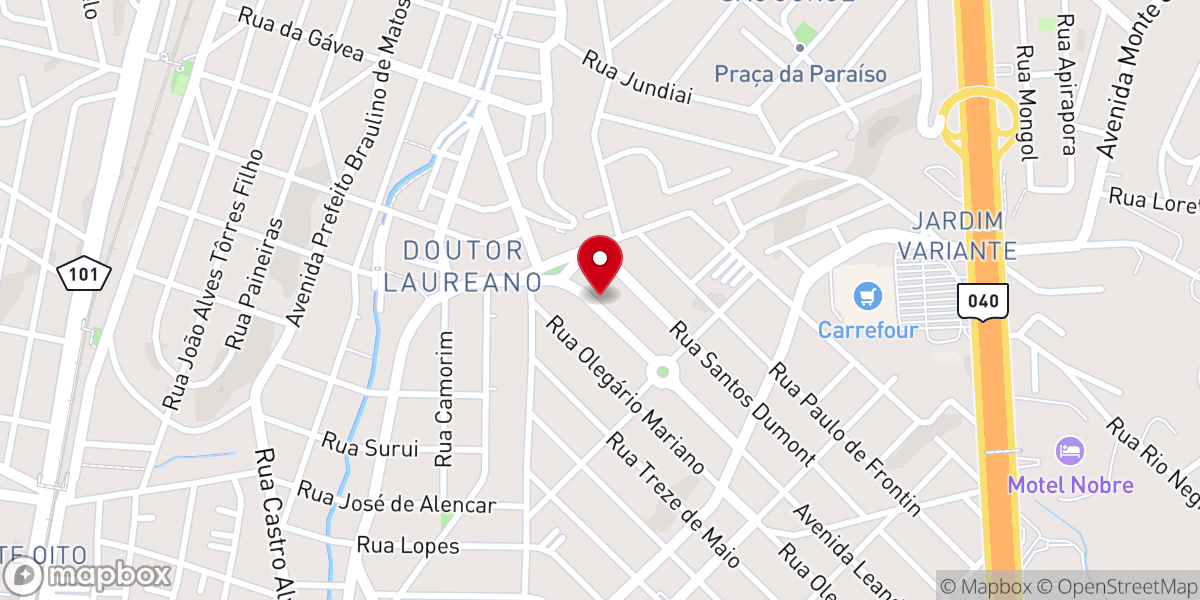 Map showing location of Igreja Batista Vila Leopoldina