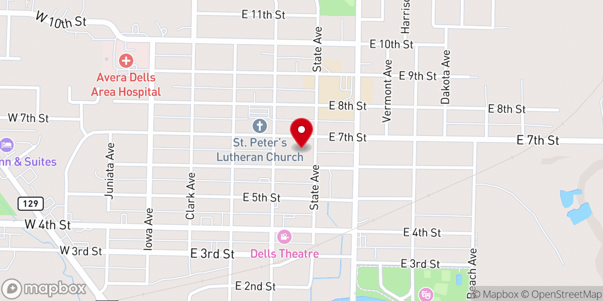 Map showing location of River Community Church