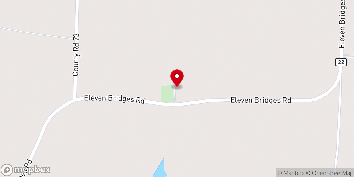 Map showing location of New Bethel Church
