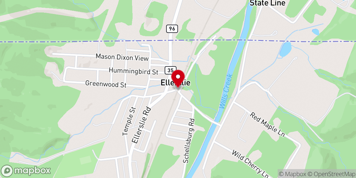 Map showing location of Ellerslie