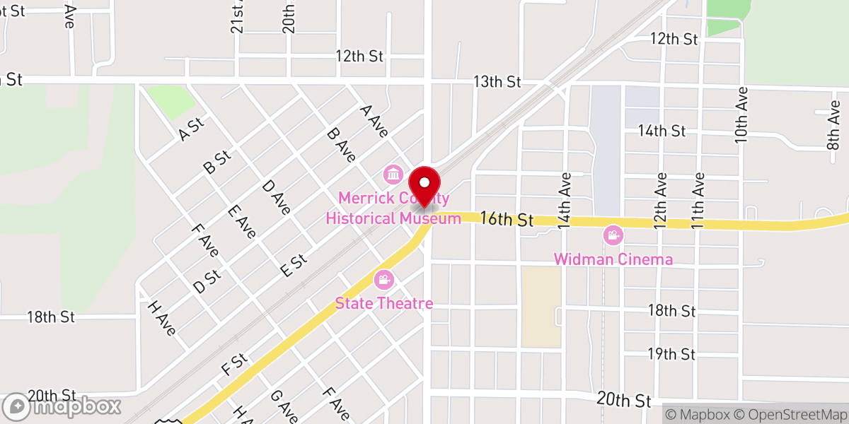 Map showing location of Central City Area Chamber of Commerce