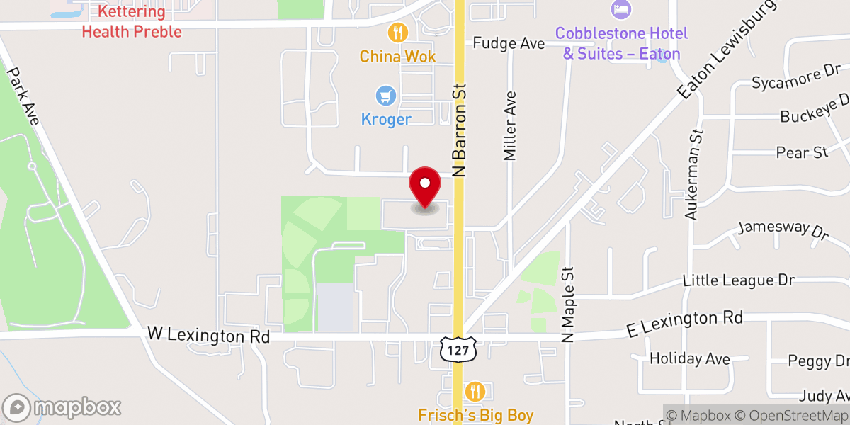 Map showing location of First Baptist Church