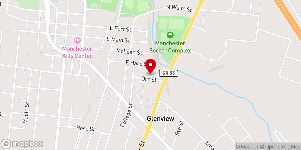 Map showing location of Lane Street Church of Christ