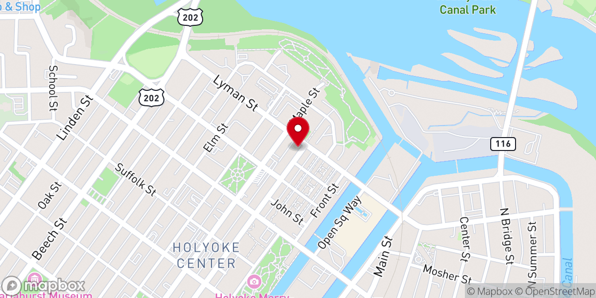 Map showing location of Iglesias Jovenes Cristianos Holyoke