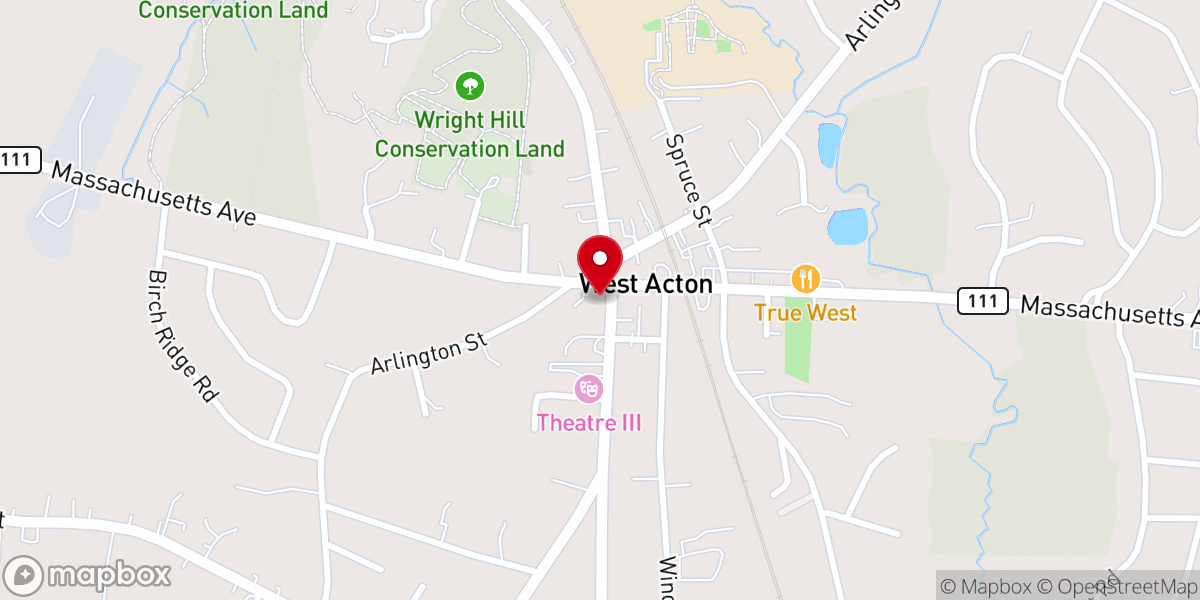 Map showing location of West Acton Baptist Church