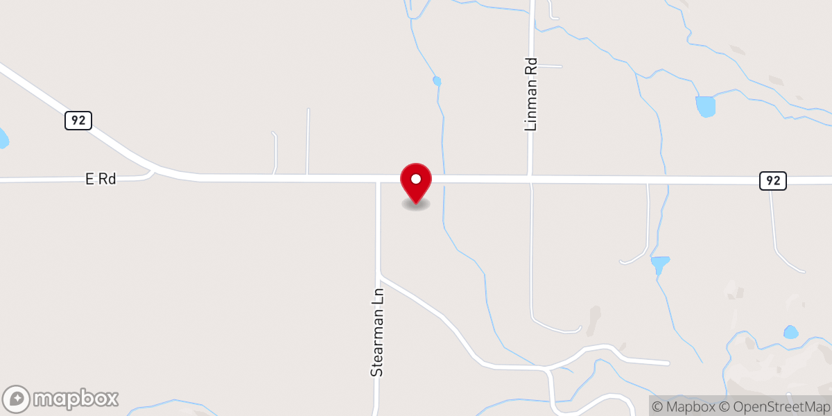 Map showing location of Saddle Mountain Fellowship Church