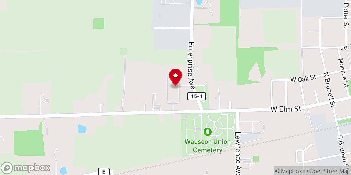 Map showing location of West Elm Apartments