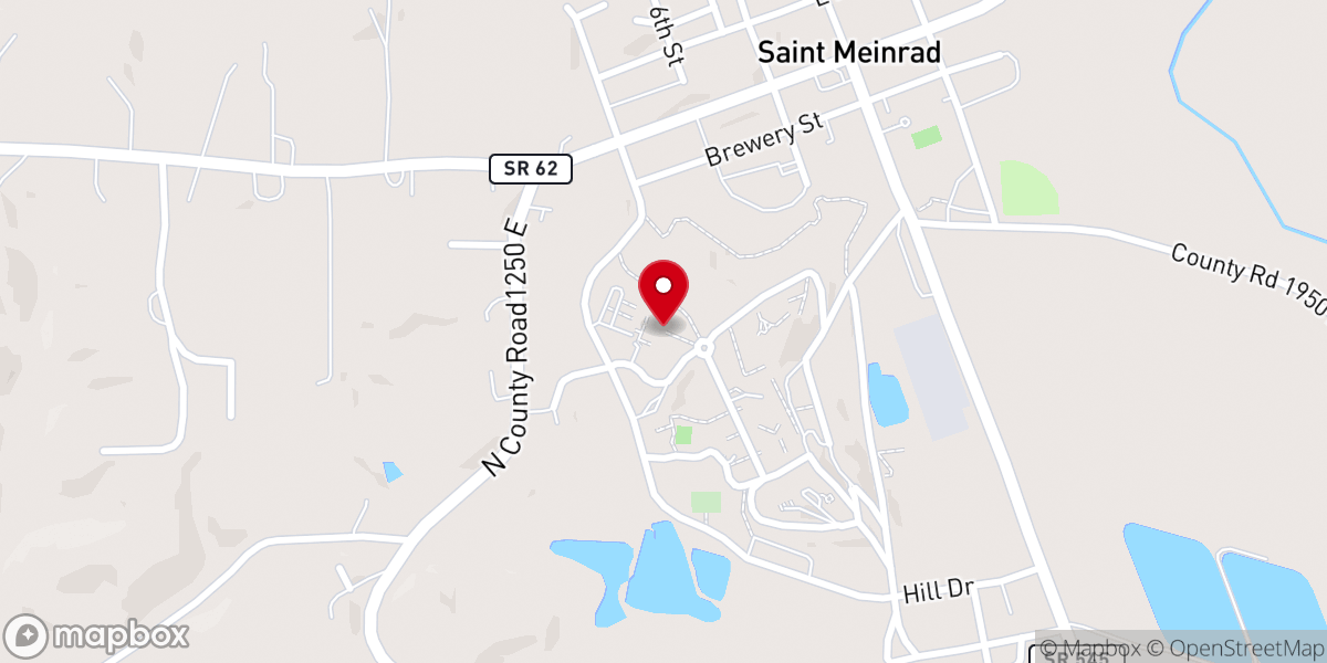 Map showing location of Saint Meinrad Archabbey