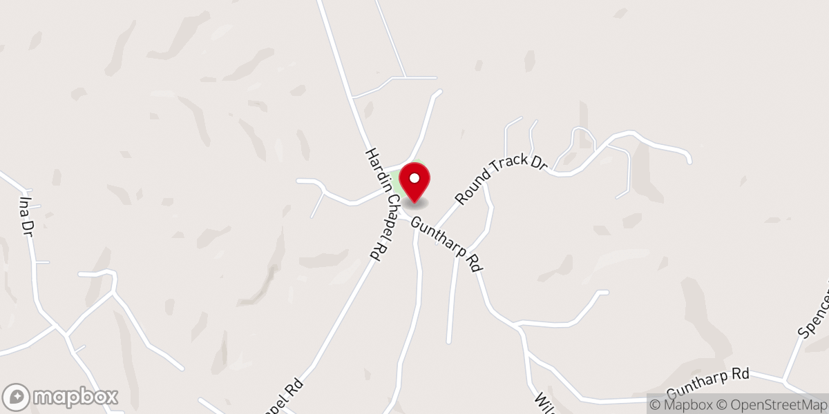 Map showing location of Harden's Chapel United Methodist