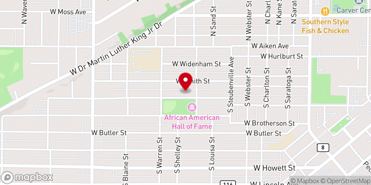 Map showing location of Sovereign Grace Missionary Baptist Church