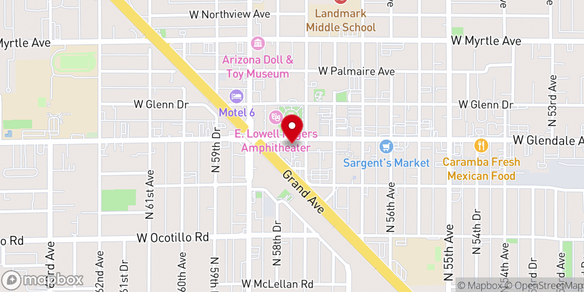 Map showing location of Pella Communities: Glendale Mission