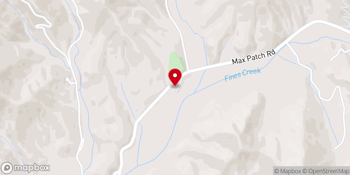 Map showing location of Fines Creek Memorial Baptist