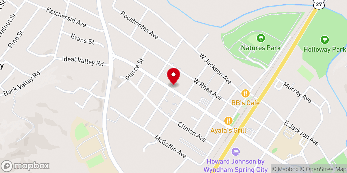 Map showing location of Foursquare Gospel Church