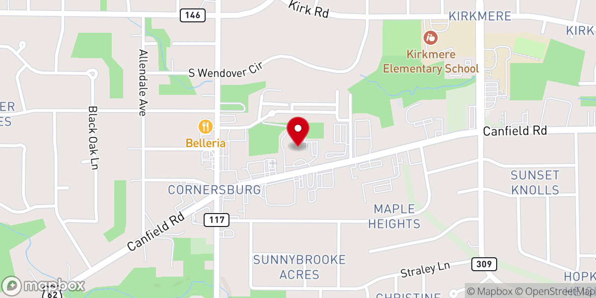 Map showing location of Zion Lutheran Church