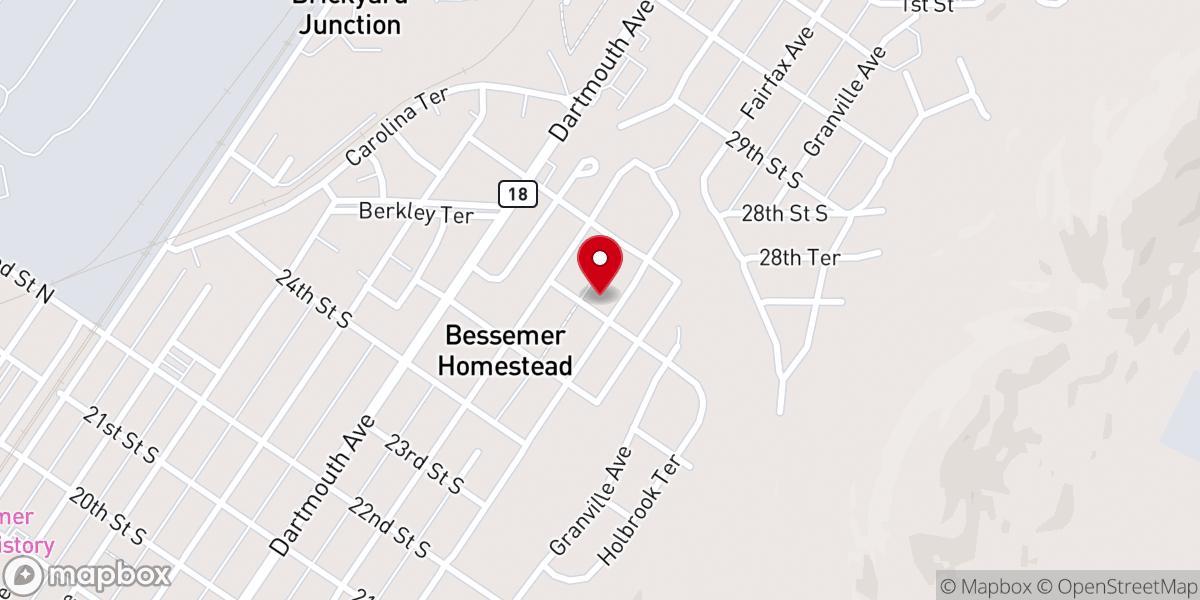 Map showing location of Shady Grove Missionary Baptist