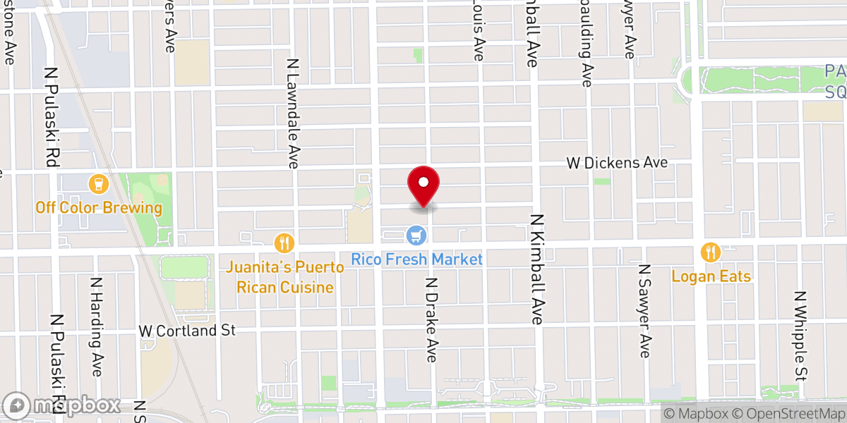 Map showing location of Pentecostal Church Of God