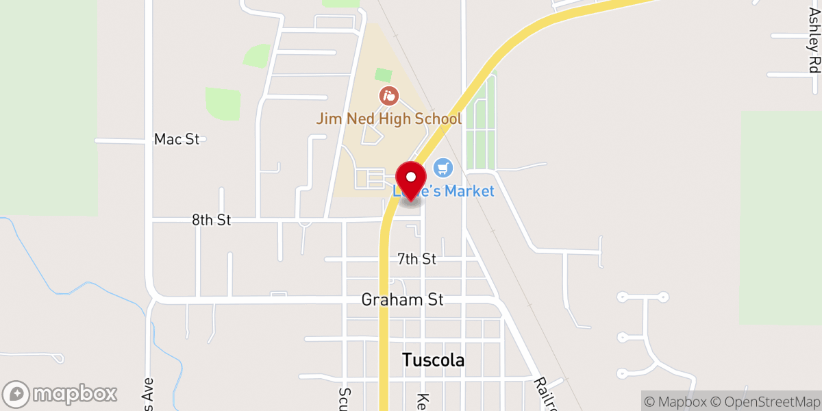 Map showing location of Tuscola Church of Christ