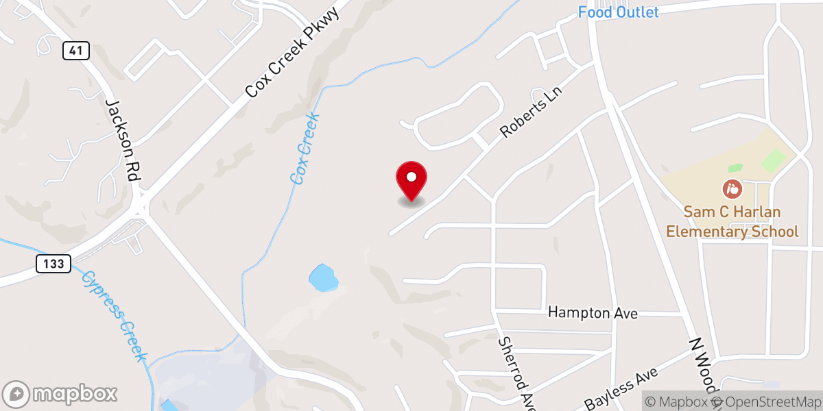 Map showing location of Creekside Church of Christ