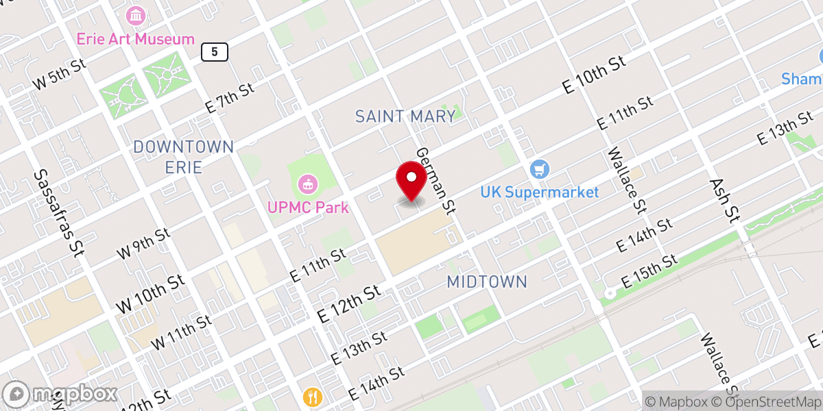 Map showing location of St James African Methodist Episcopal Church