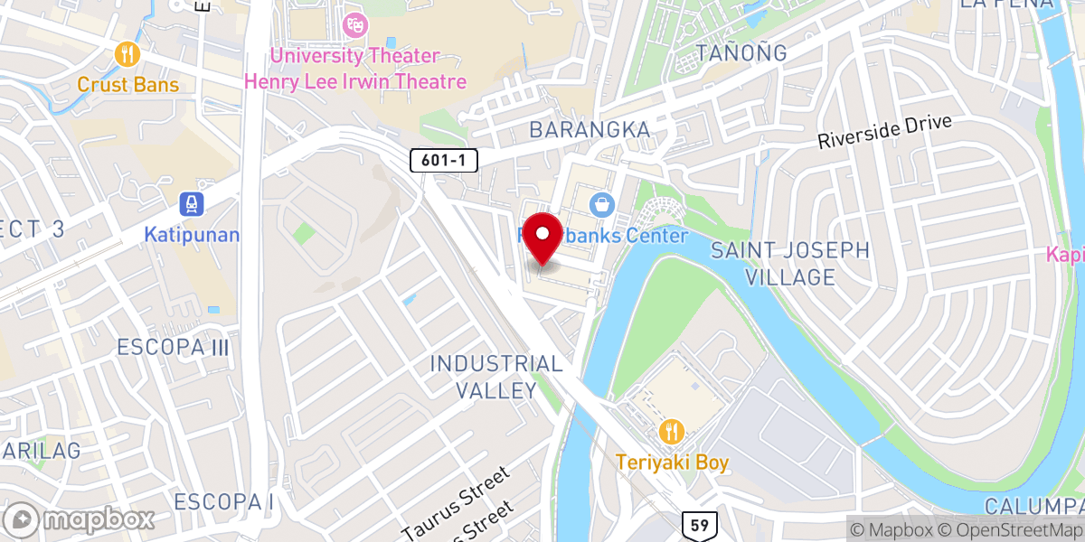 Map showing location of Queen of Angels Chapel