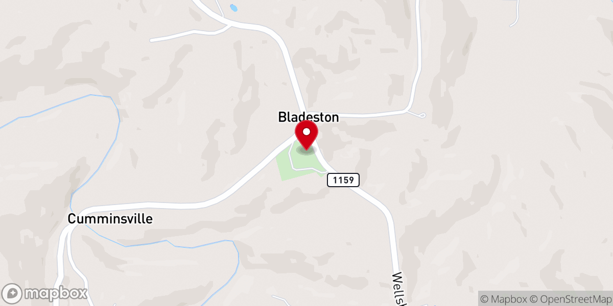 Map showing location of Concord United Methodist Church