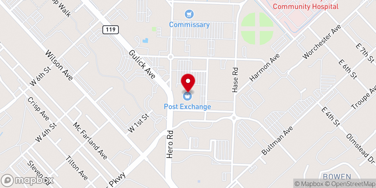 Map showing location of Main Exchange