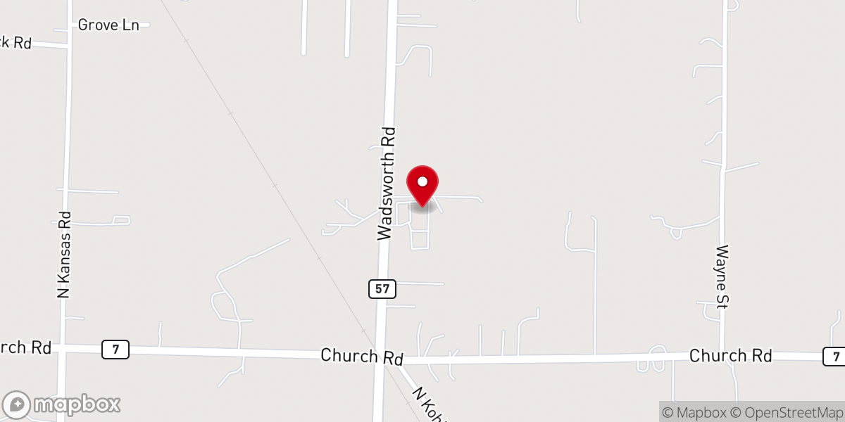 Map showing location of Radiant Life Church