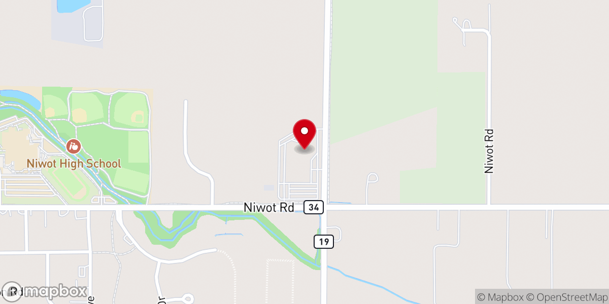 Map showing location of Rocky Mountain Christian Church - Niwot & Longmont Campus