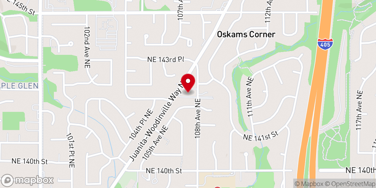 Map showing location of Kirkland Central Church