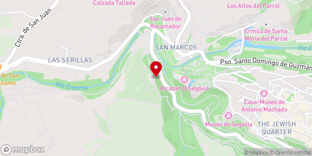 Map showing location of Mirador del Alcázar y los dos Valles