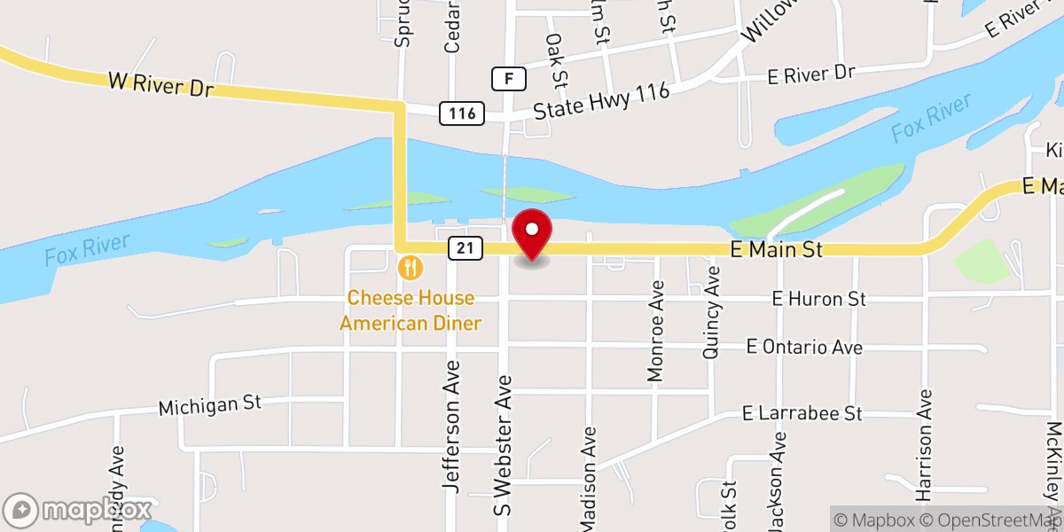 Map showing location of Bridge of Faith Baptist Church