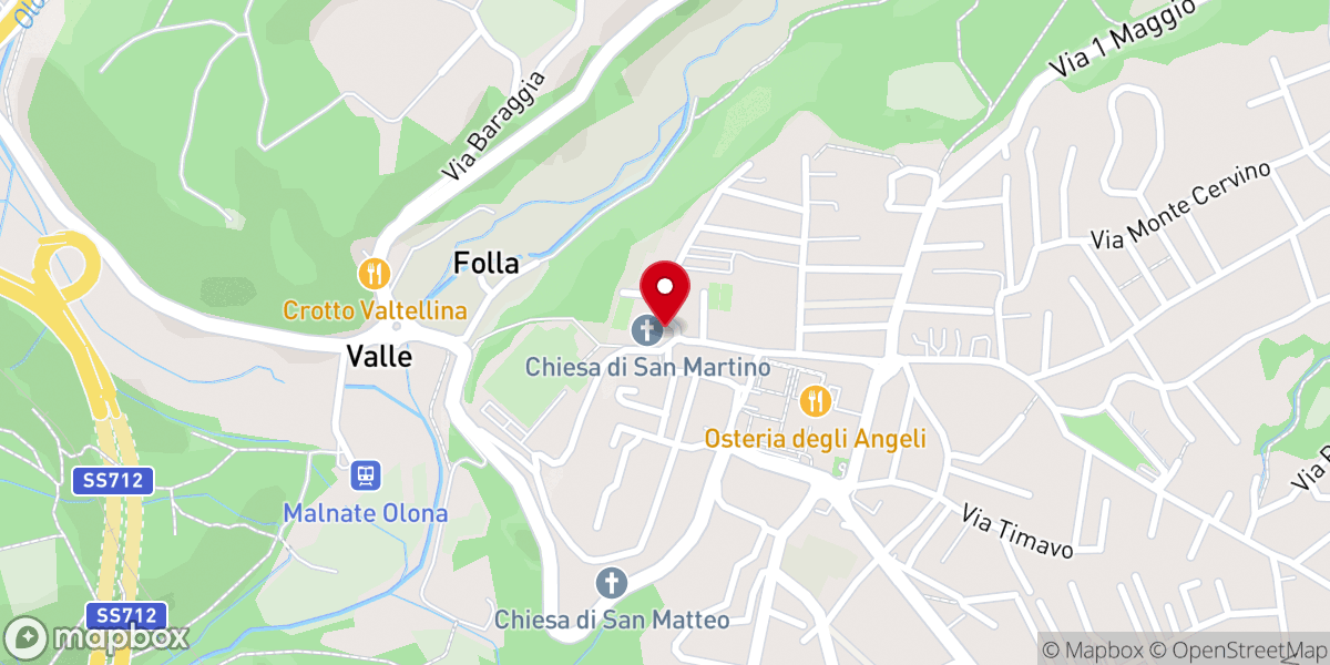 Map showing location of Chiesa prepositurale di San Martino