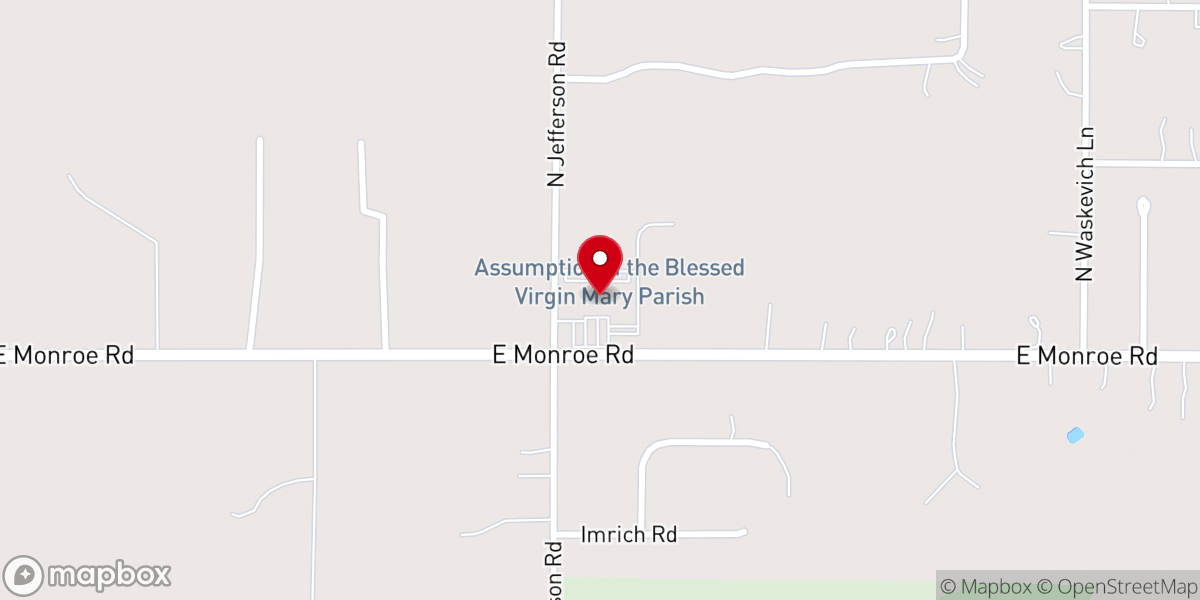 Map showing location of Assumption of the Blessed Virgin Mary Parish