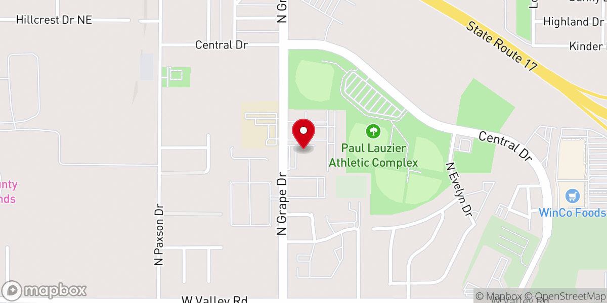 Map showing location of Covenant Christian School - Moses Lake Campus